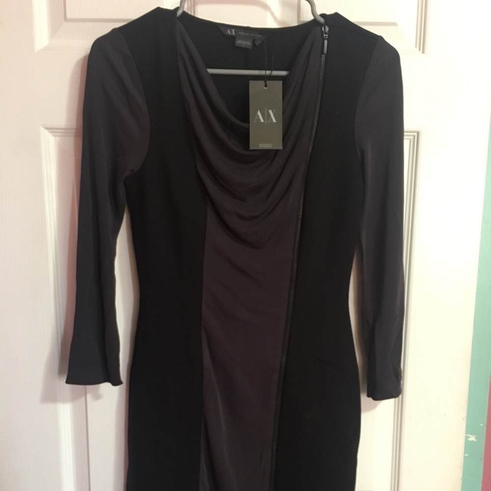 Black and grey ax midi dress size 0 w tags new